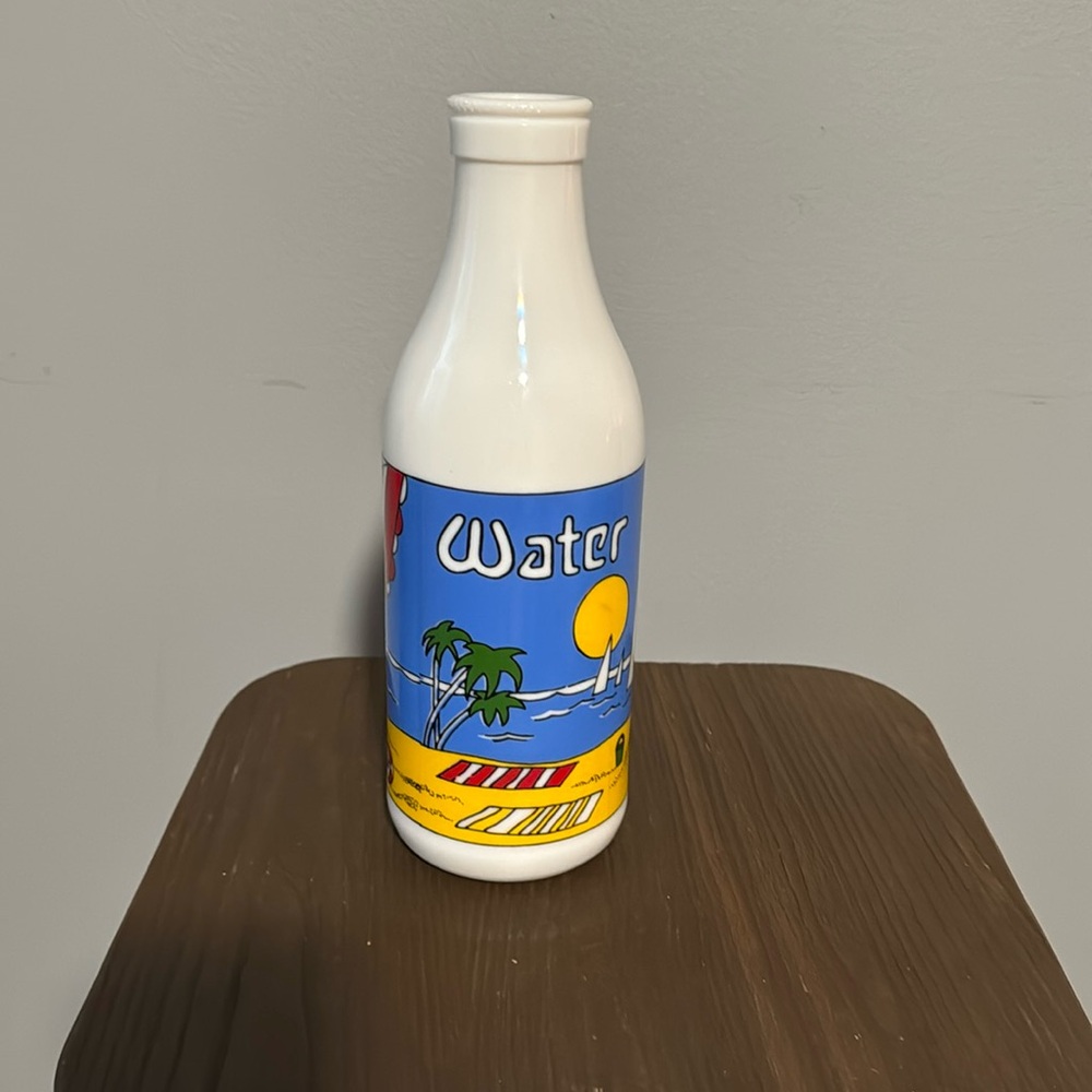 Carlton glass beach theme milk jug 10 inches tall